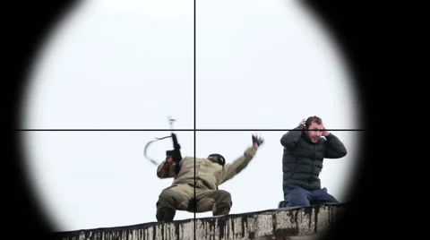 Shot in an armed terrorist 4 Stock Footage 46876942