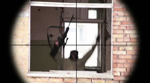 Shot in an armed terrorist Stock Footage 46876289