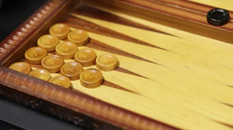 Shot of a backgammon game, moving the camera slowly from left to right Stock Footage 34172273
