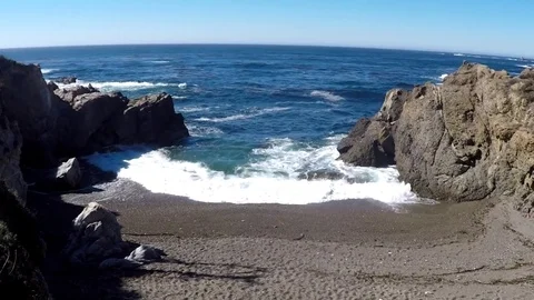 Shot of Beach Wash Up at Point Lobos, Big Sur Video stock 79577269