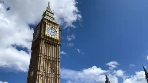 A Shot of Big Ben located in Palace of Westminster at London Stock Footage 280304980