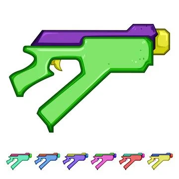 Shot blaster gun cartoon vector graphic イラスト素材