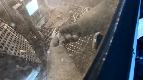 Shot blasting Shot blasting of model printed on 3D printer from polyamide powder Stock Footage 229423172
