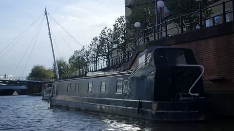 Shot from boat, harbour Stockbeeldmateriaal 80658558