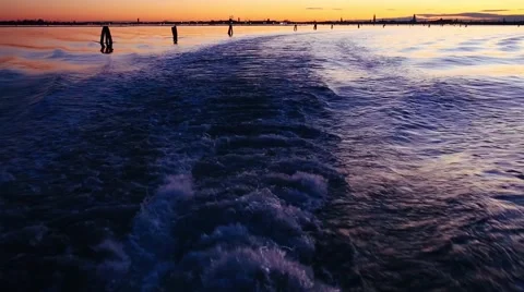 Shot from a boat navigating through Venice canals Stock Footage 48501954