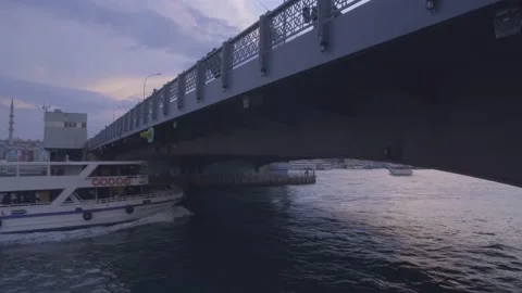 Shot of the Bosphorus from the Galata Bridge Stock Footage 221165447