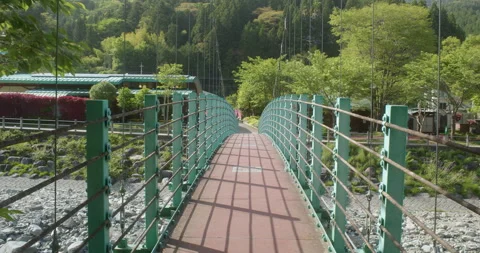 A shot of a bridge on Doshi-gawa river in Kanagawa Prefecture Stock Footage 157130731