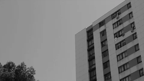 Shot building black&amp;white Видео 75431438