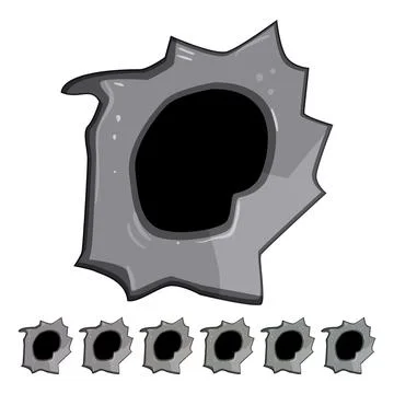 Shot bullet hole cartoon vector graphic Stock Illustration