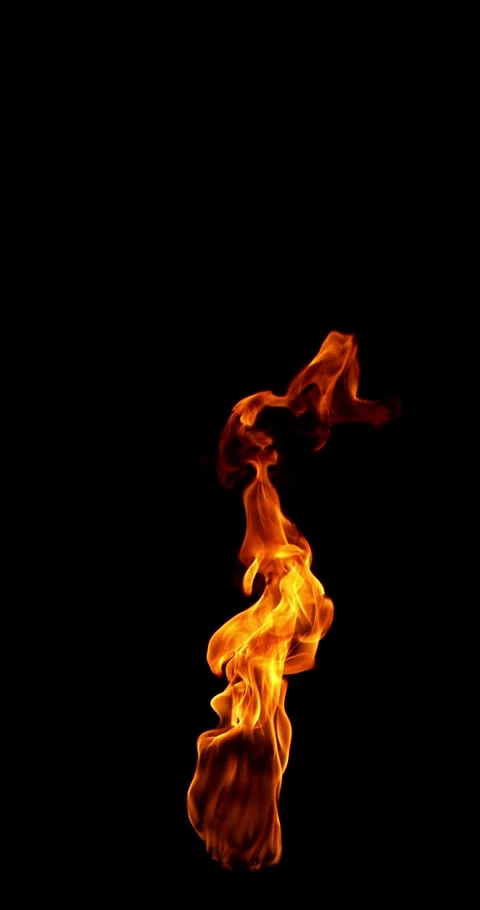 Shot of a burning torch isolated on a black background. Stock Footage 323365242