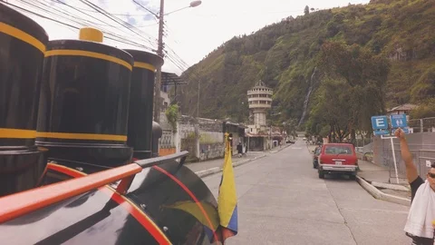 Shot From The Cabin Of A Moving Train Stock Footage 93166827