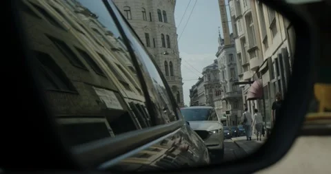 Shot from the car on the outside mirror 스톡 동영상 200975077