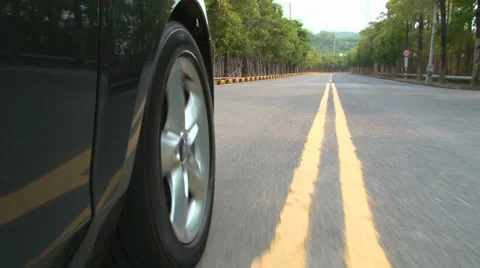 Shot from car wheel view Stock Footage 36423386