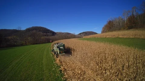 Shot of corn picker from the rear Video stock 105848789