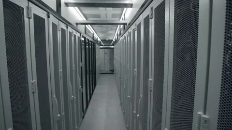 Shot of Corridor in Working Data Center 스톡 동영상 171688048