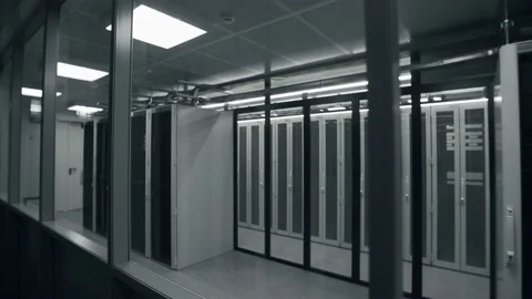 Shot of Corridor in Working Data Center 스톡 동영상 172172766