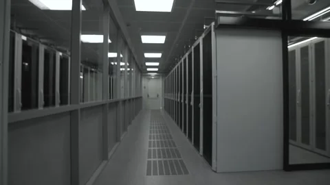 Shot of Corridor in Working Data Center Vidéo 172666861