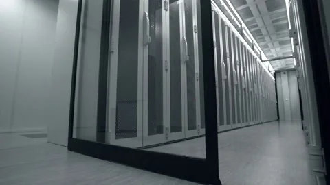 Shot of Corridor in Working Data Center 動画素材 181684748