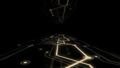 Shot of corridor in working data center full of servers and high tech Illustrazione stock