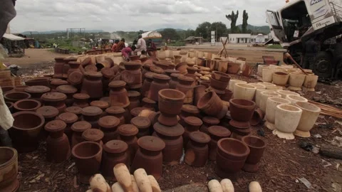 Shot of Craft artisan working on Mortar and Pestle Видео 164537120