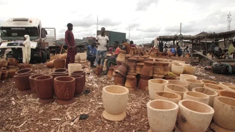 Shot of Craft artisan working on Mortar and Pestle Видео 164539910