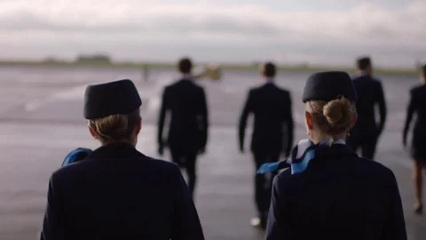 Shot of crew walking to plane Stock Footage 70463007