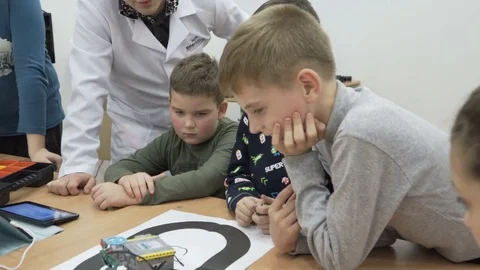 Shot of cute kids learning robotics at school lessons Stock Footage 82443775