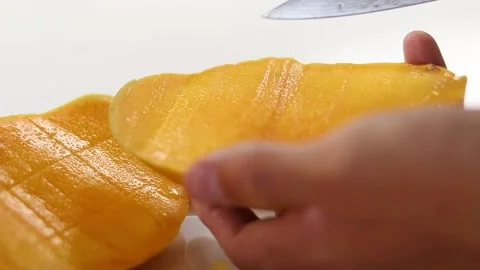 Shot of cutting up mango Stock Footage 235581674