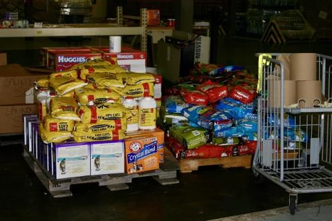 Shot of different supplies in storage during daytime Stock Photos