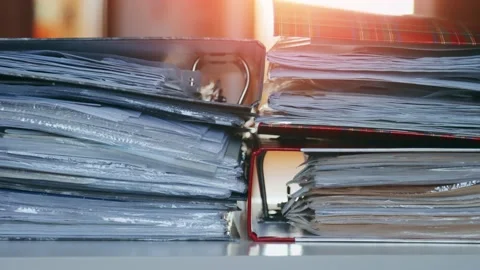 A shot of document cases on a table 库存影片 169228885