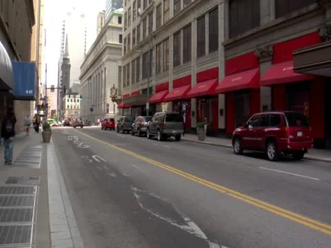 Shot down Smithfield St Stock Footage 10893627