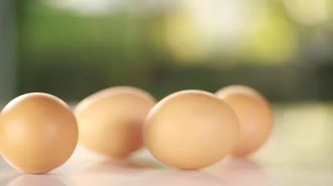 Shot of eggs spins around. Stock Footage 51924980