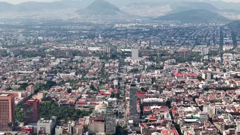 Shot of eje central in mexico city near zocalo and downtown Stock Footage 317800928