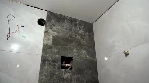 Shot of an empty bathroom during renovation Stock Footage 150233039