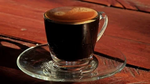A shot of espresso coffee. Stock Footage 306924626