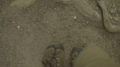Shot of feet hiking Stock Footage 59131761
