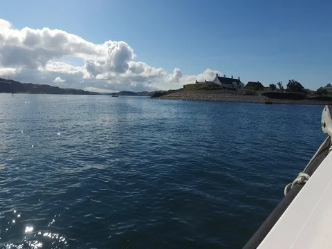 Shot from Ferry between Easdale and Seil Islands Video stock 80888343