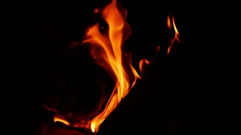 Shot of fire flames with black background, Fire flames with black background Video stock 148210762