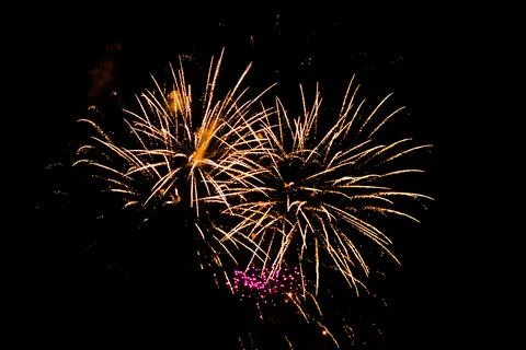 Shot of fireworks exploding on the 4th of July in Grand Rapids Michigan Foto stock