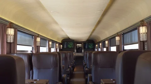 Shot of the first class cabin of El Cheep train Stock Footage 104814911