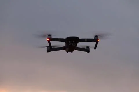 A shot of a flying dron. Stock Photos