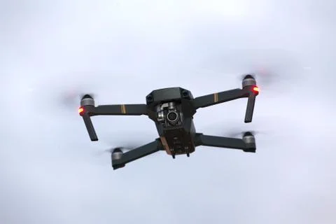 A shot of a flying dron. Stock Photos