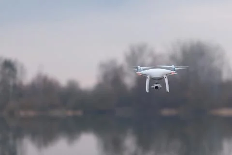 A shot of a flying dron. Stock Photos