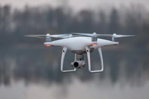 A shot of a flying dron. Stock Photos