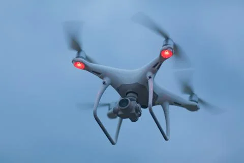 A shot of a flying dron. Stock Photos