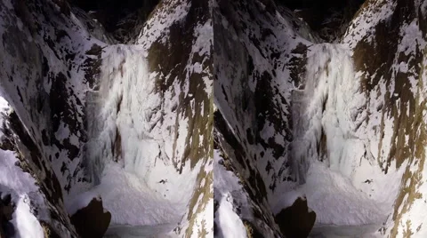 This is a shot of a frozen waterfall in colorado. Shot on a Gopro hero black Stock Footage 59194779