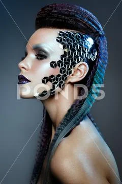 Shot of a futuristic young woman. Stock Photos