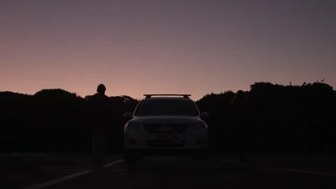 Shot of getting in car at dusk Stock Footage 254459552