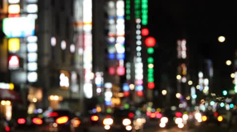 Shot of the Ginza district at night. Stock Footage 25822226