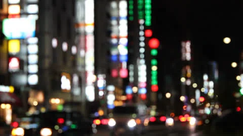 Shot of the Ginza district at night. Stock Footage 25822232